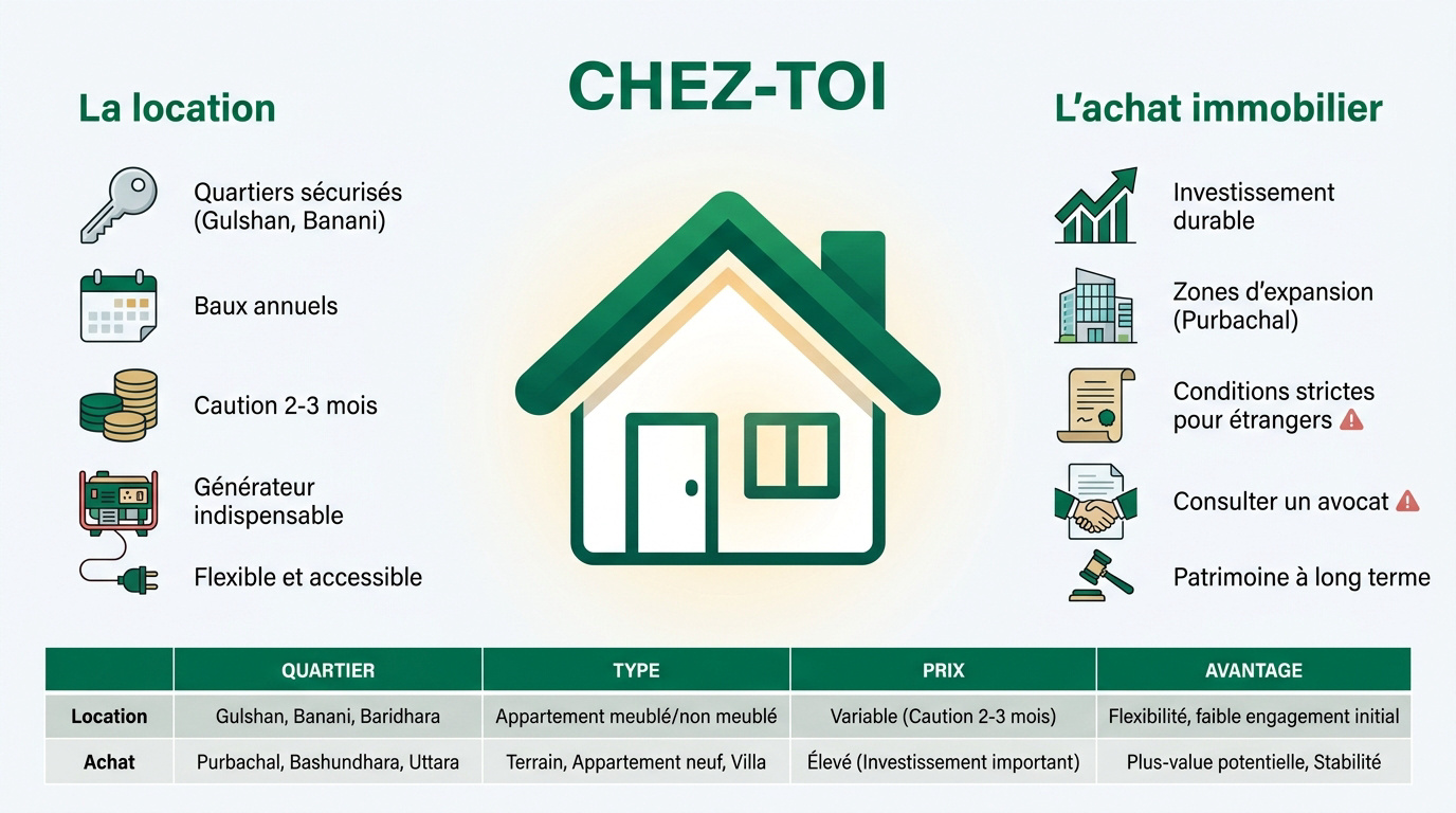 Appartements modernes et sécurisés à Dhaka pour expatriés musulmans