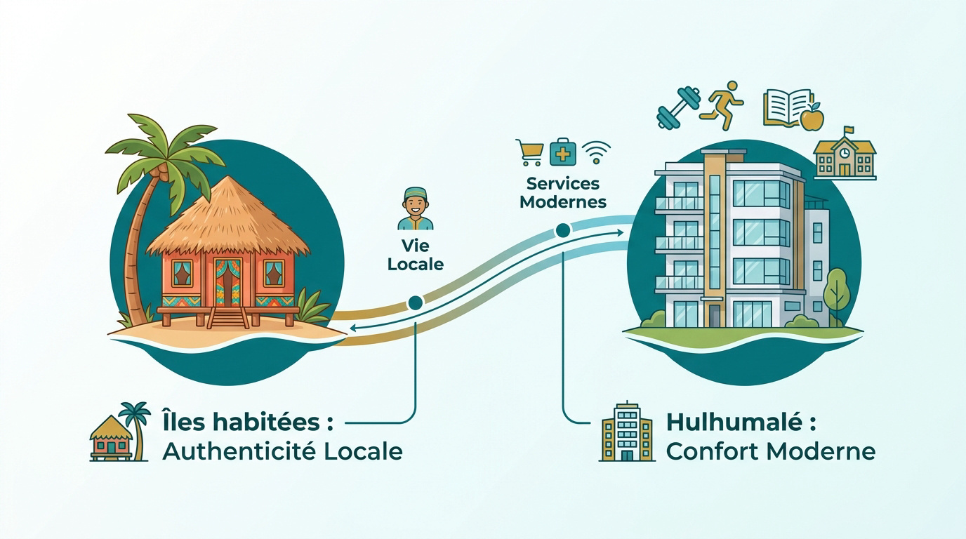 Comparaison entre les logements traditionnels sur les îles locales et les appartements modernes à Hulhumalé