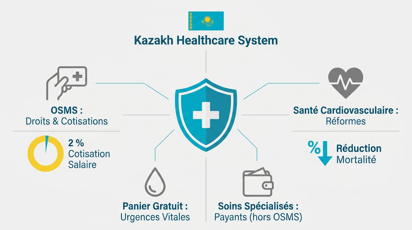 Vue d'ensemble d'un établissement de santé moderne au Kazakhstan