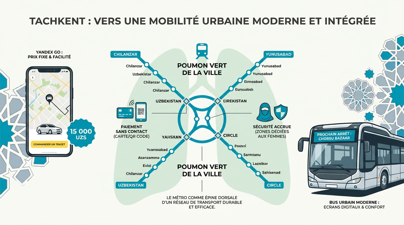 Réseau de transport moderne et métro décoré à Tachkent Ouzbékistan