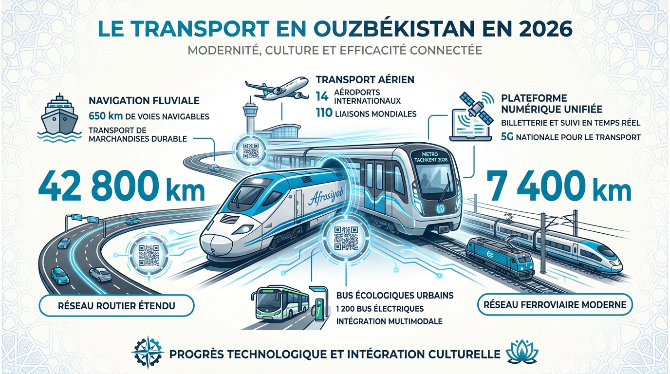 Train à grande vitesse Afrosiyob en gare de Tachkent illustrant la modernité des transports en Ouzbékistan