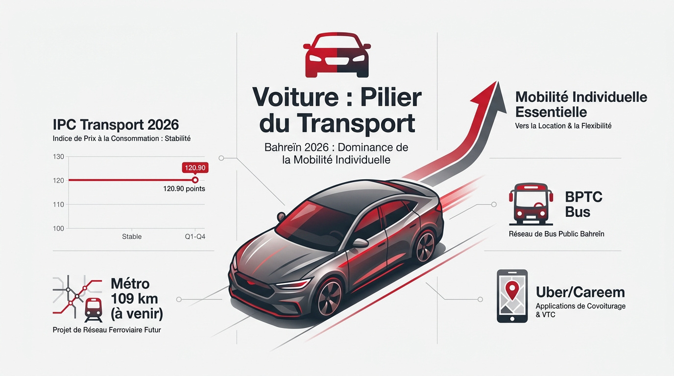 Réseau routier moderne à Manama Bahreïn avec voitures et infrastructures récentes