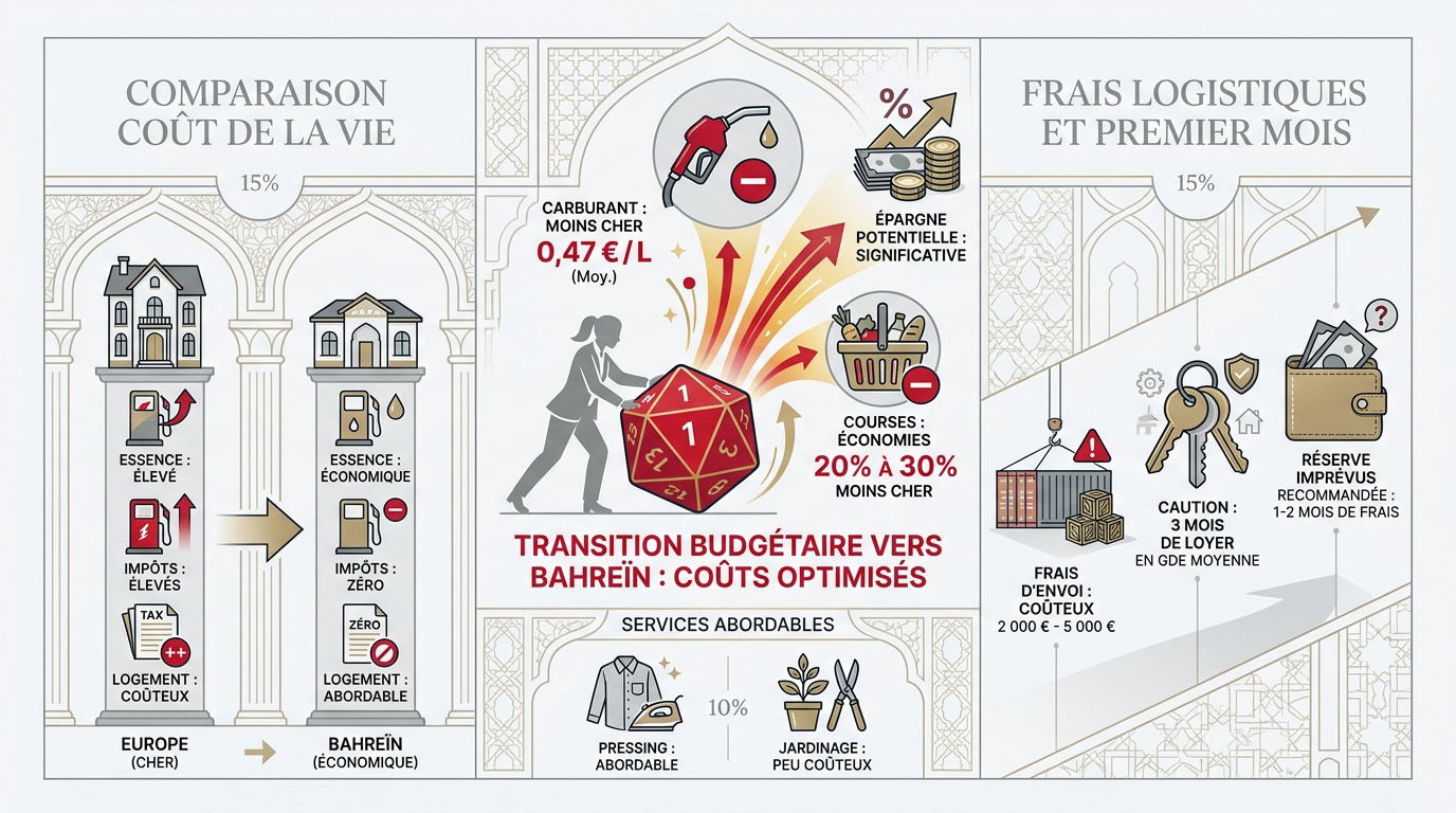 Comparatif des coûts d'installation et budget à Bahreïn
