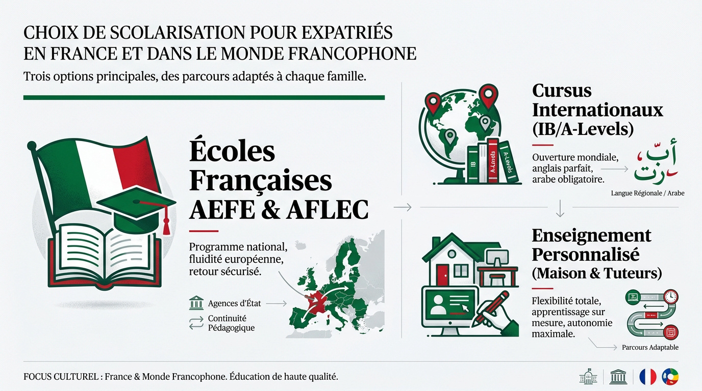 Enfants expatriés en uniforme scolaire aux Émirats arabes unis