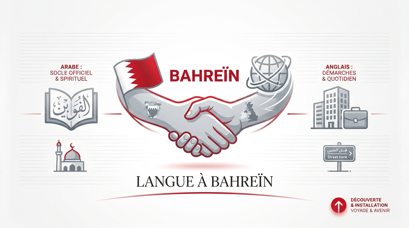 Signalisation bilingue arabe et anglais dans les rues de Manama à Bahreïn