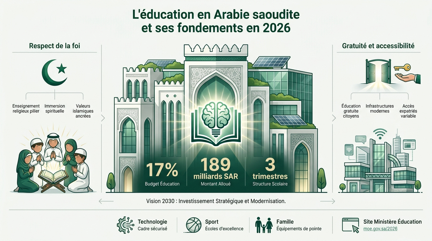 Élèves saoudiens utilisant des tablettes numériques dans une salle de classe moderne en 2026