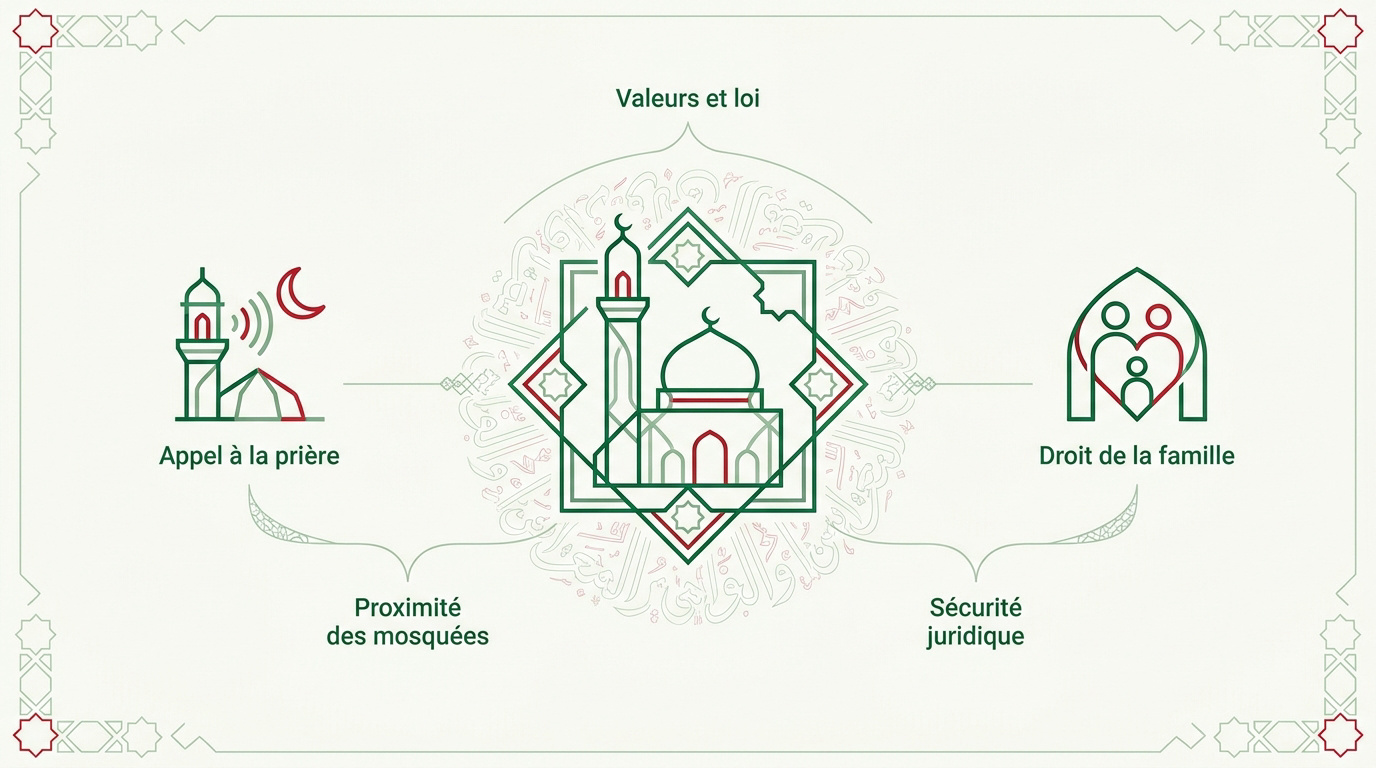 Mosquée majestueuse au Koweït illustrant l'influence de l'Islam dans la vie quotidienne