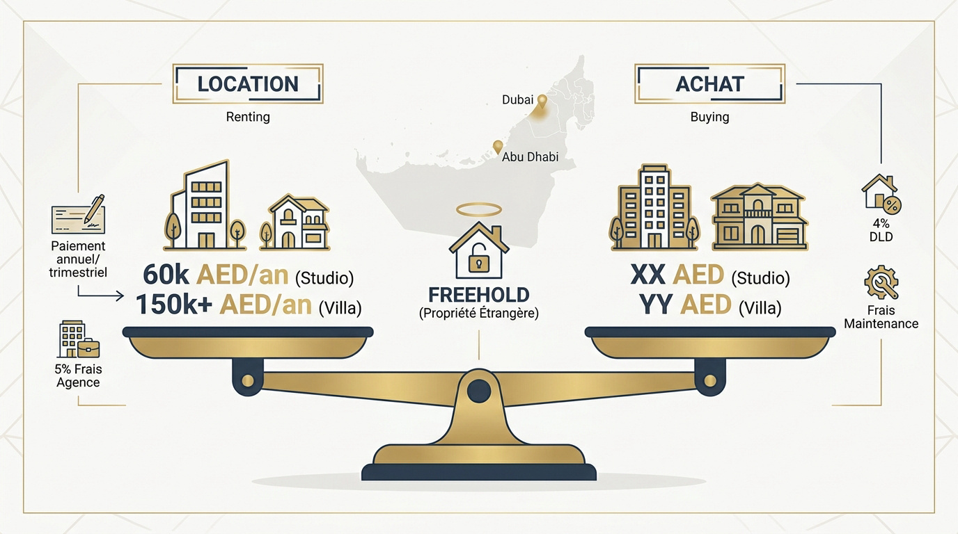 Comparaison entre la location et l'achat immobilier pour expatriés à Dubaï et Abu Dhabi