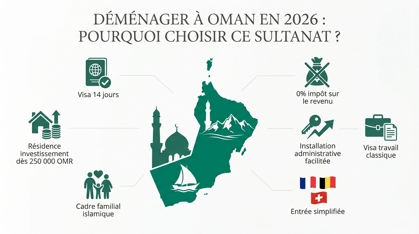 Famille expatriée musulmane devant la Grande Mosquée du Sultan Qaboos à Mascate, Oman