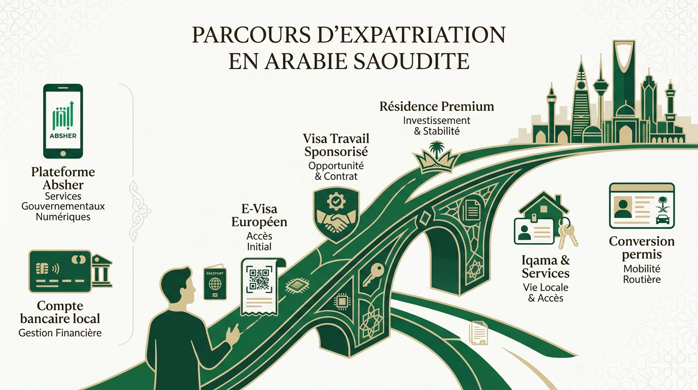 Parcours d'expatriation et démarches administratives en Arabie saoudite