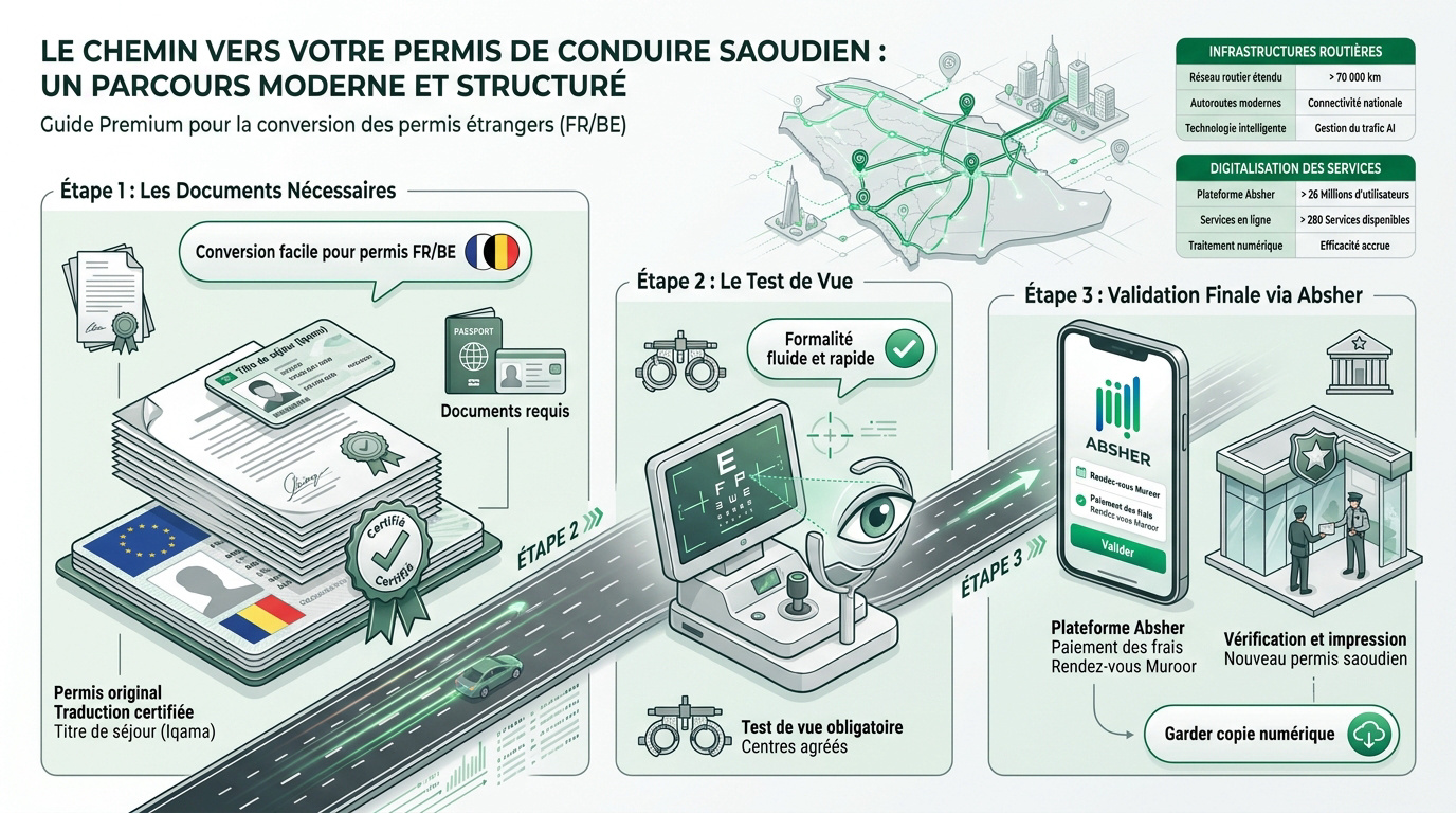 Parcours simplifié pour obtenir le permis de conduire en Arabie saoudite