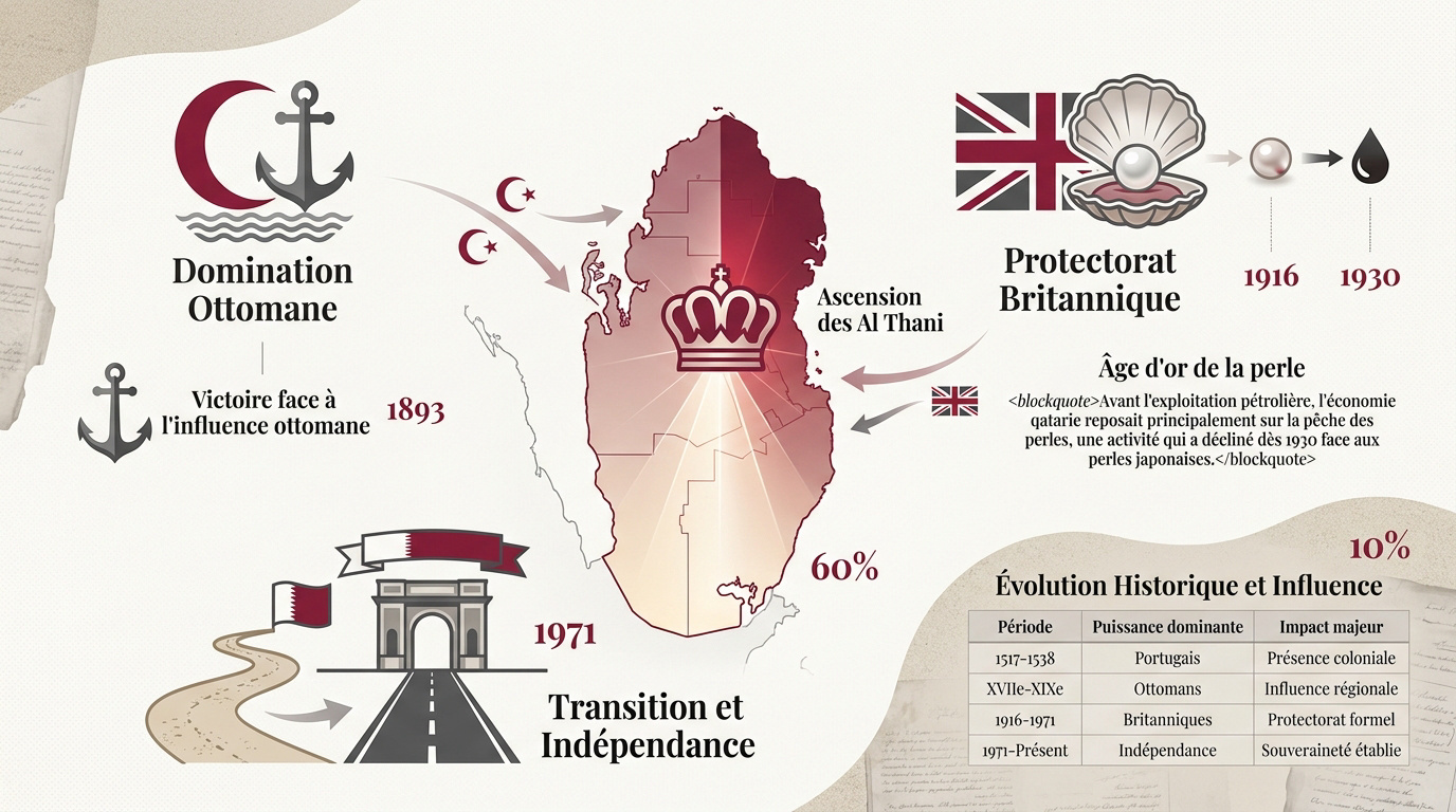 Plongeurs de perles traditionnels et paysage historique du Qatar