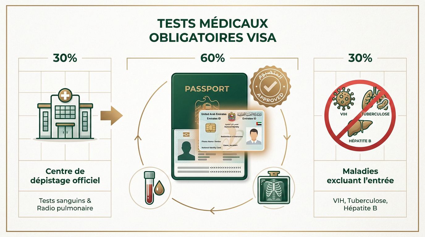 Centre de test médical pour visa aux Émirats arabes unis avec personnel soignant