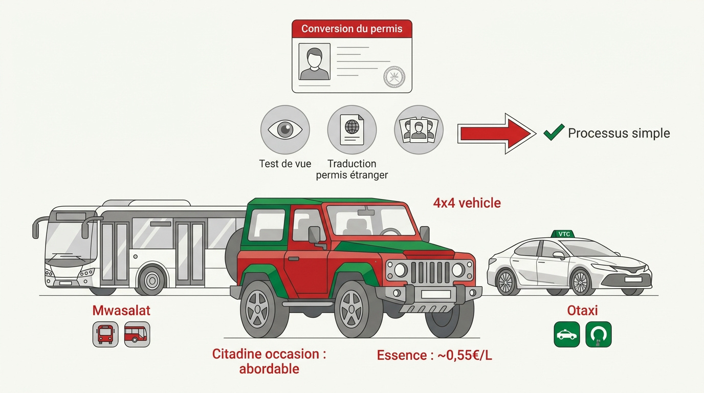 Réseau routier moderne et conduite à Oman