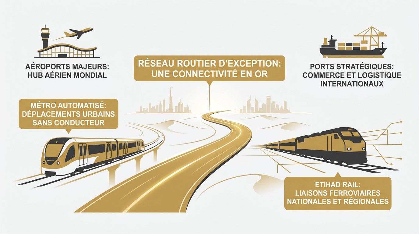 Réseau de transport moderne et infrastructures routières aux Émirats arabes unis