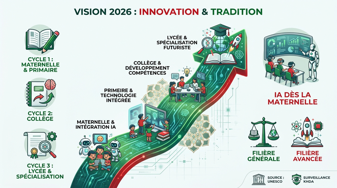 Vision de l'éducation aux Émirats arabes unis incluant l'intelligence artificielle et les cycles scolaires