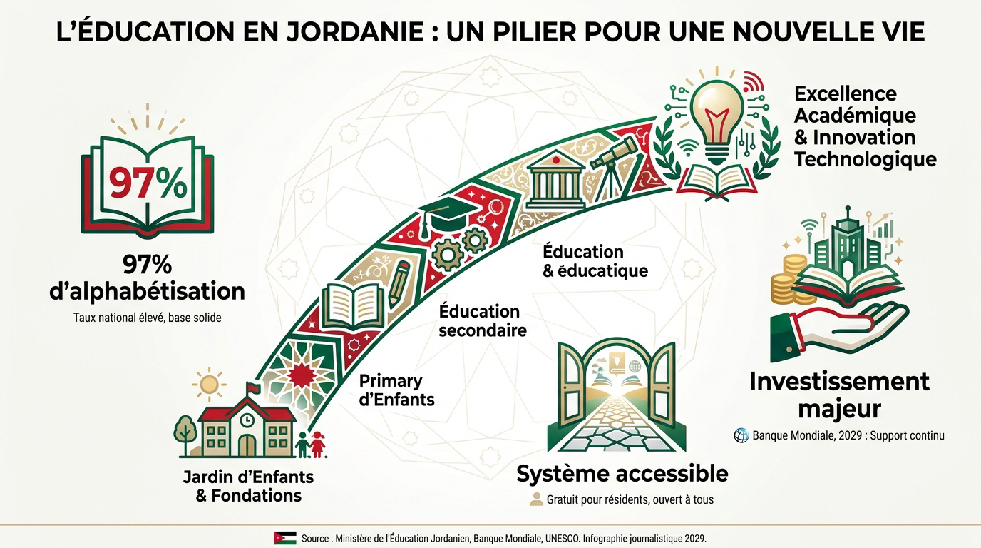 Enfants jordaniens en classe utilisant des technologies numériques
