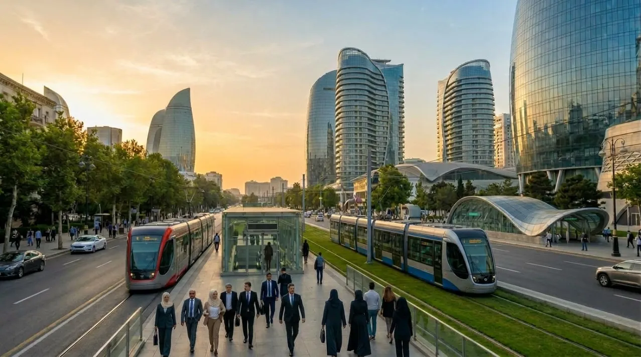 transport Azerbaïdjan heure de pointe pour aller au travail